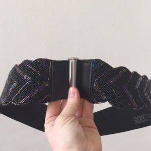 Black beaded waist belt
